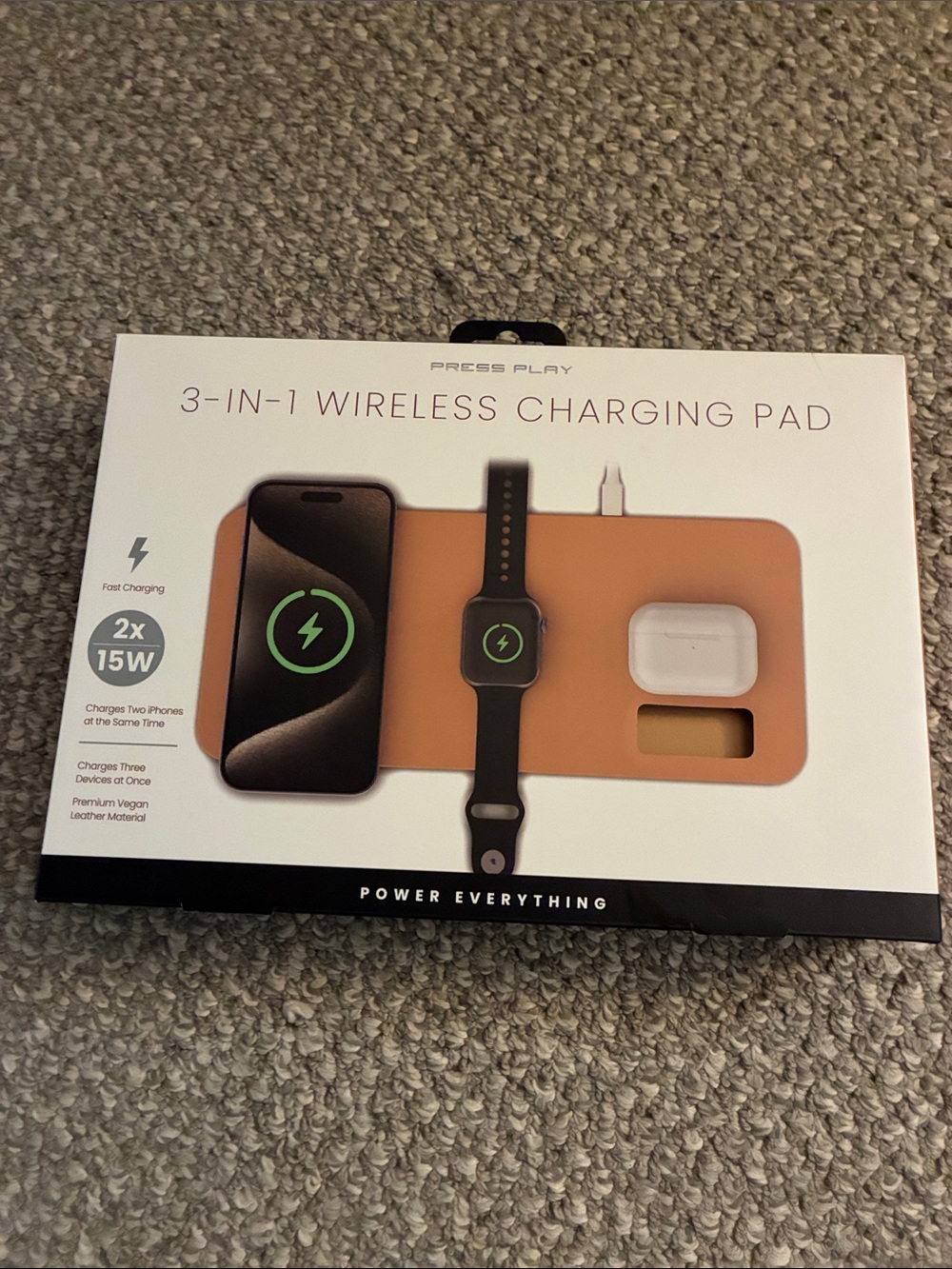 3-in-1 Wireless Charging Pad - Tan